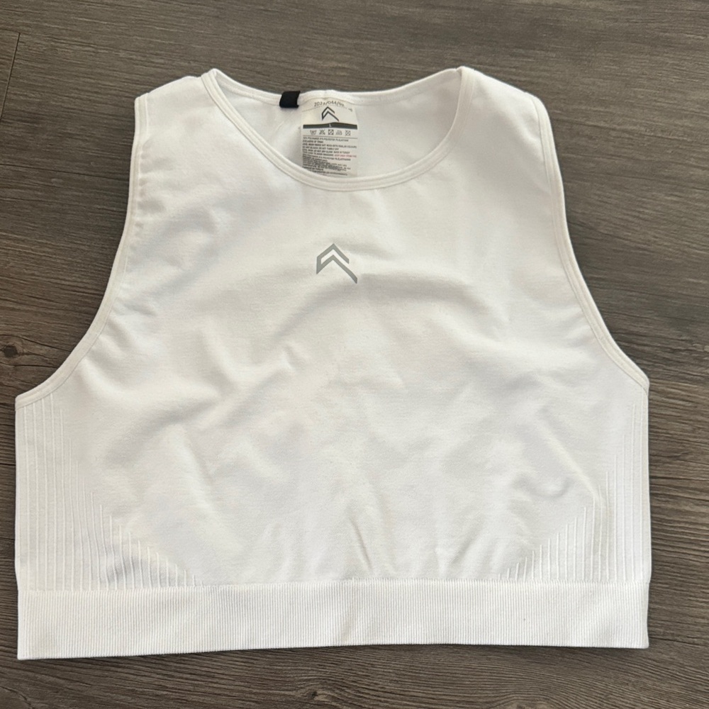 Oner Active White Seamless Crop Workout Tank Top